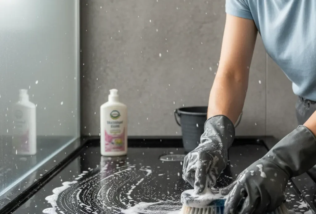 Comment enlever les rayures sur un receveur de douche en résine noire